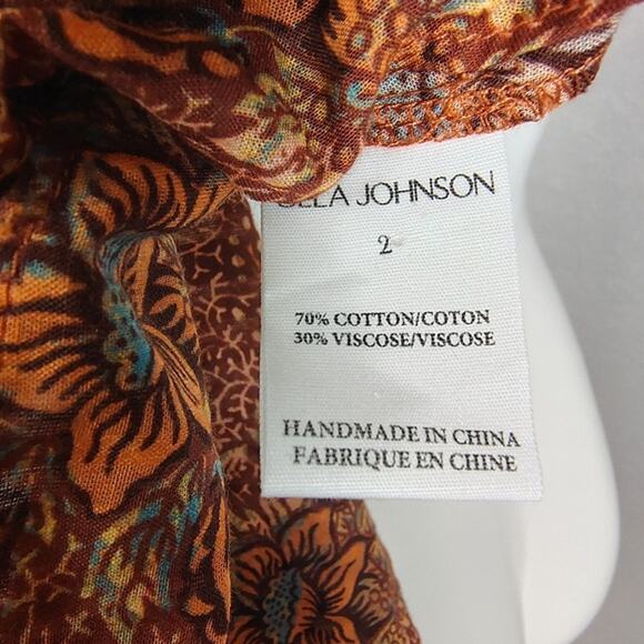 Ulla Johnson Ruffle Sleeveless Floral Elisa In Rosebud Top Size 2 - Picture 15 of 16